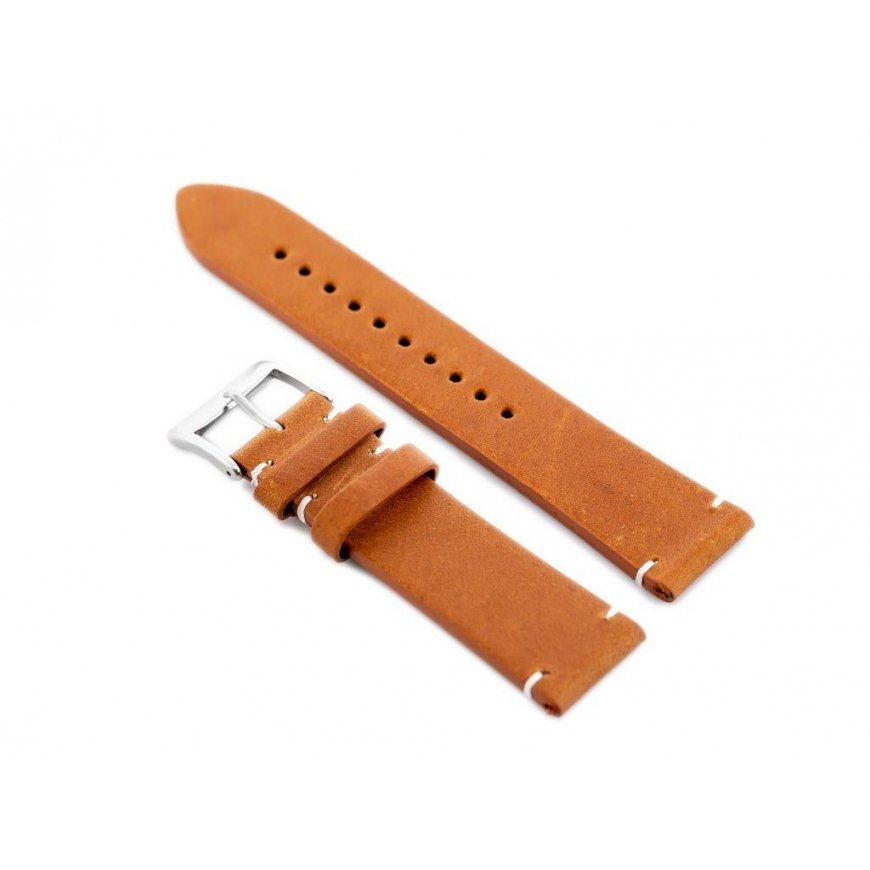 Pacific W118 leather watch strap - camel - 22mm – 2