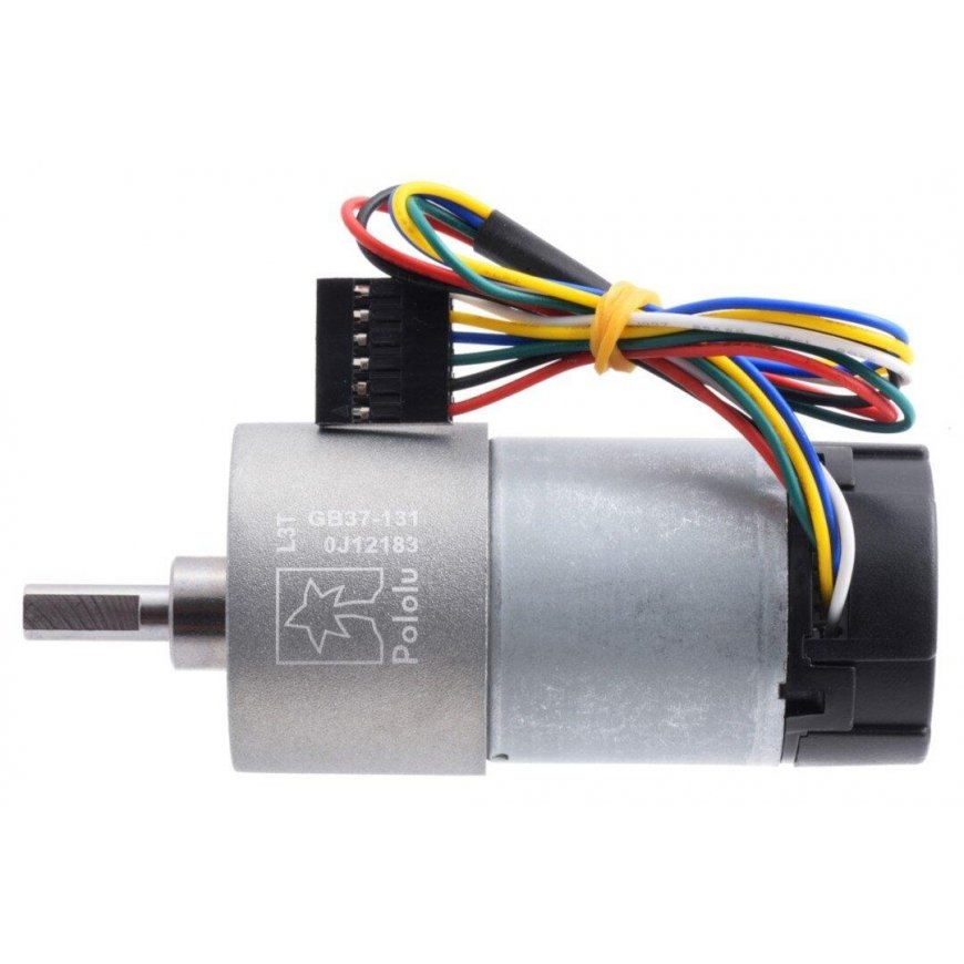DC motor 37Dx73L with 131:1 gear 12V 76RPM + encoder CPR 64, Pololu 4756 – 2