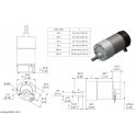 DC motor 37Dx73L with 131:1 gear 12V 76RPM + encoder CPR 64, Pololu 4756