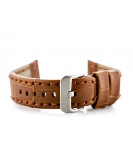 Pacific W49 leather watch strap - camel - 22mm