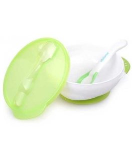Kidsme kulho tai piesucekni capu un thermokarotīti Lime no 9 mēn. 9832LI