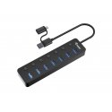 Equip 128965 хаб-разветвитель USB 3.2 Gen 1 (3.1 Gen 1) Type-A 5000 Мбит/с Черный