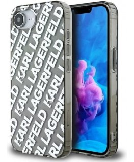 Case Karl Lagerfeld IML Repeat Logo for iPhone 16e silver