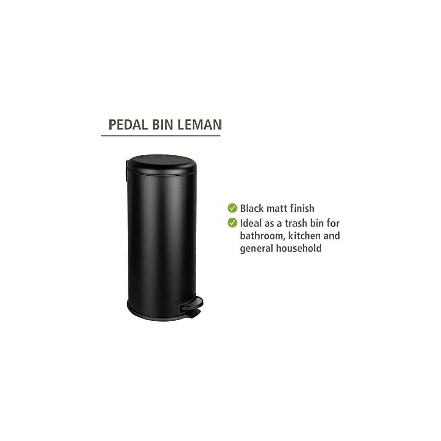 Pedal bin LEMAN with Easy-Close function, 30 L, WENKO – 2