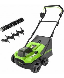 Scarifier Greenworks GD24X2SC38II 2x24 V (without battery and charger)