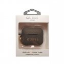 Guess GUACAPSILGLBK AirPods Pro cover juodas/juodas silikoninis Glitter