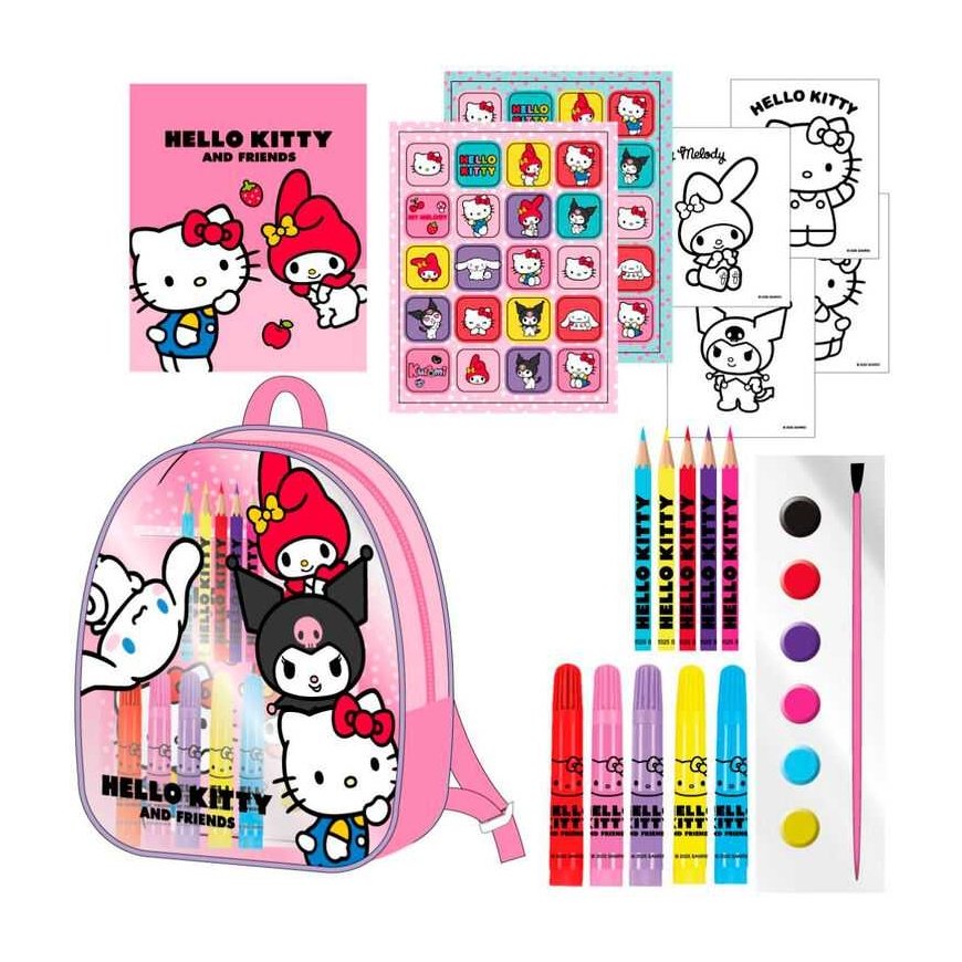 Children's drawing pencil case Hello Kitty Pink 22 x 23 x 7 cm