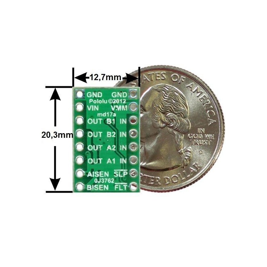 DRV8833, dual channel motor controller 10.8V/1.2A, Pololu 2130 – 2
