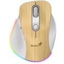 Wireless mouse, Genius Ergo 9000S Pro, white and beige, optical, 2400DPI