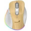 Wireless mouse, Genius Ergo 9000S Pro, white and beige, optical, 2400DPI
