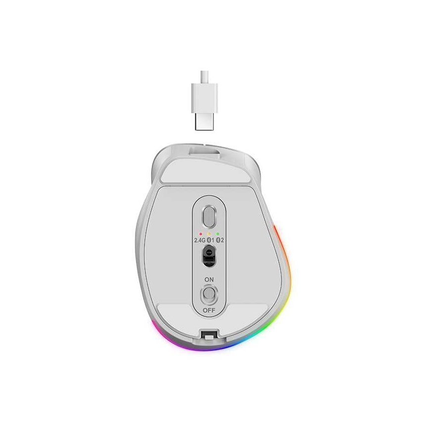 Wireless mouse, Genius Ergo 9000S Pro, white and beige, optical, 2400DPI – 5