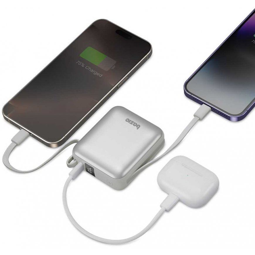 Energea PowerBank 3w1 Bazic Fusion Mini 10000mAh kaapeli USB-C/Salamanharmaa – 4