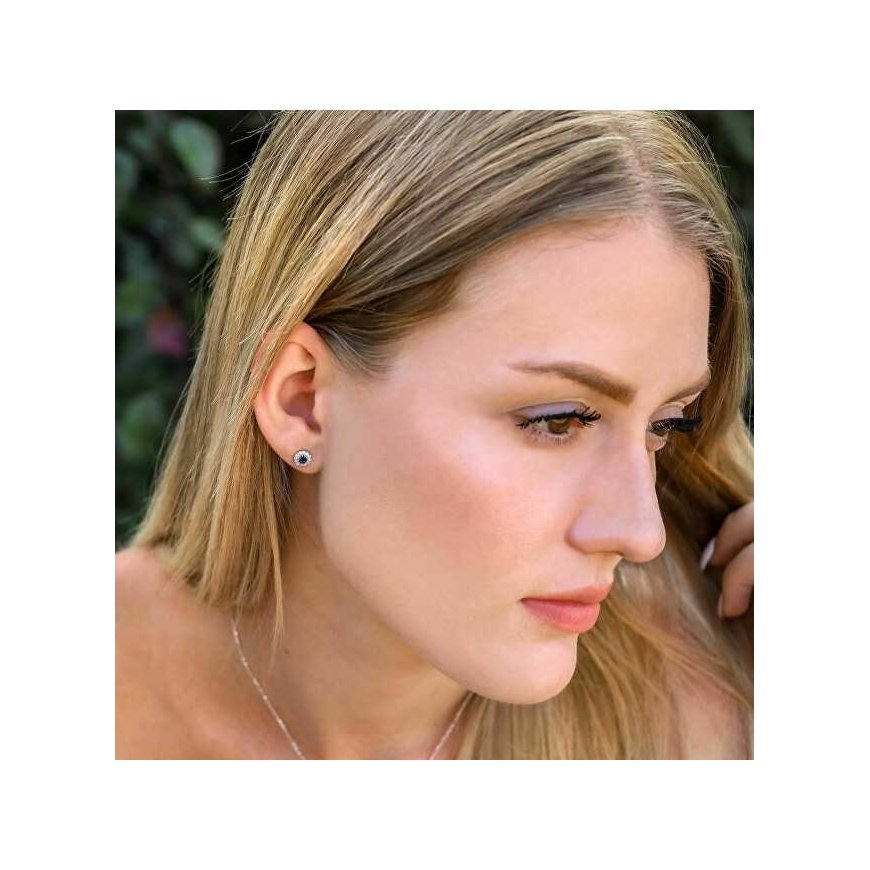 Beneto Shiny silver earrings with zircons AGUP2351L