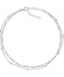 Brilio Silver Brilio Silver ANK101W stylish Silver anklet double chain