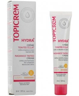 Topicrem drėkinamasis tonizuojantis odos kremas SPF 50 (Radiance Tinted Kreminis) 40 ml Claire - Light Moterims