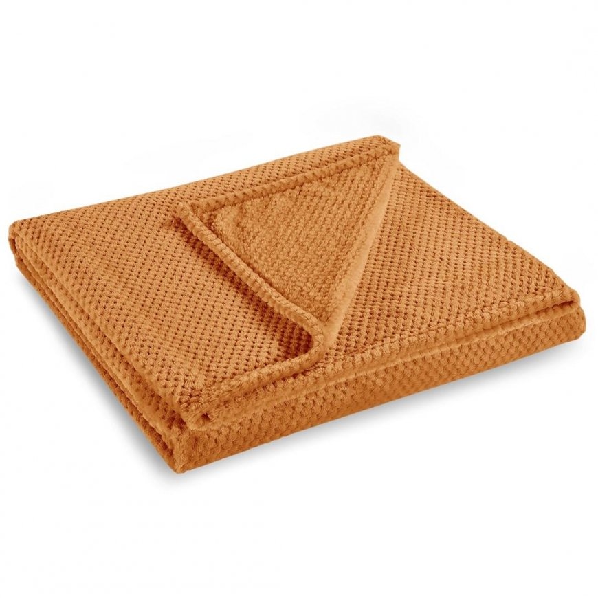 Plaid DecoKing Henry, orange, 220 cm x 240 cm – 4