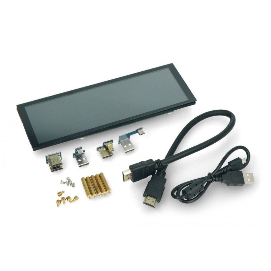 Touch screen, capacitive LCD IPS 7.9" 400x1280px HDMI + USB, for Raspberry Pi, Waveshare 17916 – 3