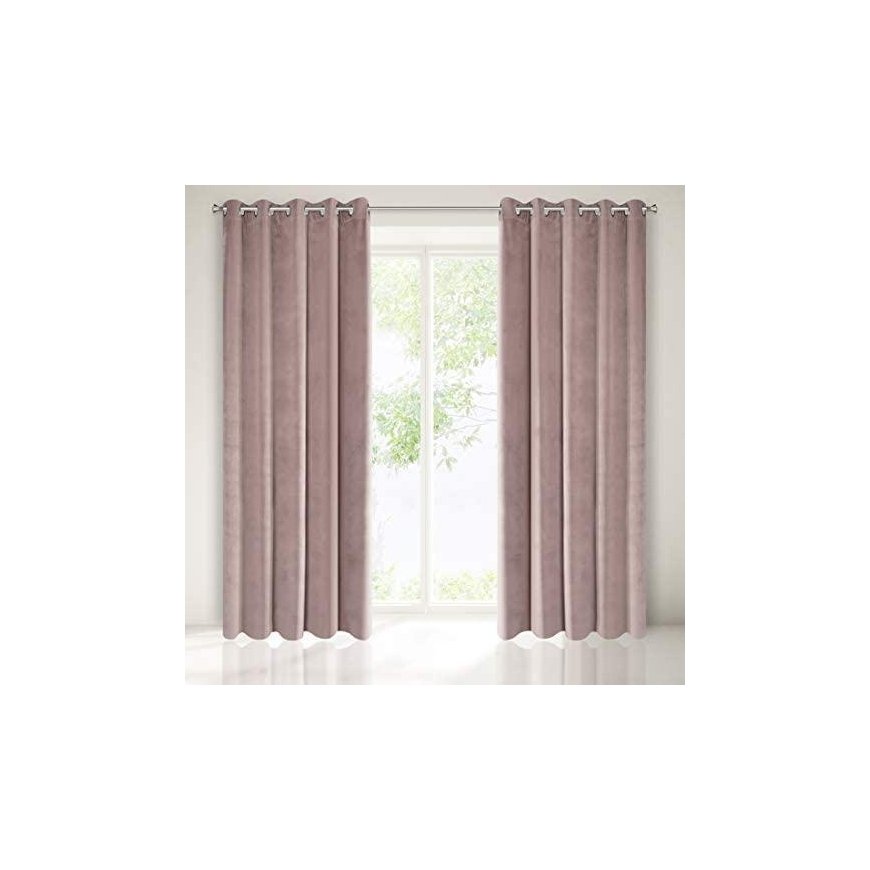Eurofirany DIVA LINE RIA Minkšto aksomo naktinė užuolaida, 140X250 cm, kilpos / žiedai, spalva: pudros – 5