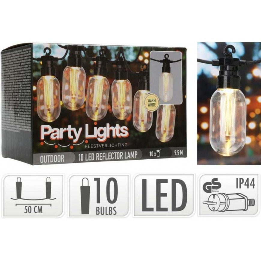 ProGarden Outdoor LED string lights 9.5 m 10 pcs.