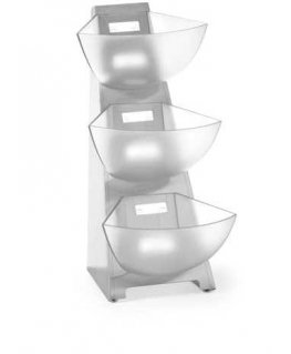 Buffet display stand for sugar, coffee cream, steel, 3 x 1L - Hendi 428245