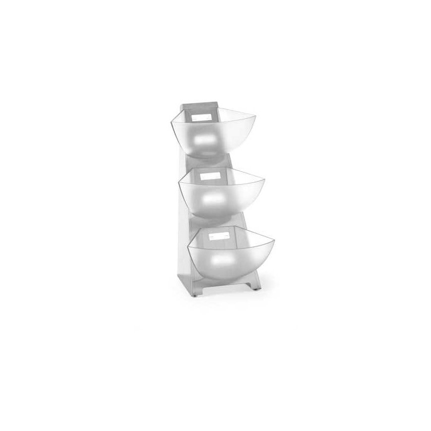 Buffet display stand for sugar, coffee cream, steel, 3 x 1L - Hendi 428245
