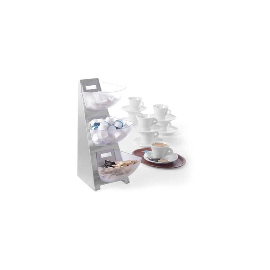 Buffet display stand for sugar, coffee cream, steel, 3 x 1L - Hendi 428245 – 2