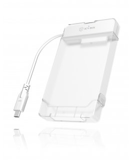 ICY BOX IB-AC703-C HDD/SSD korpuss Caurspīdīgs, Balts 2.5"