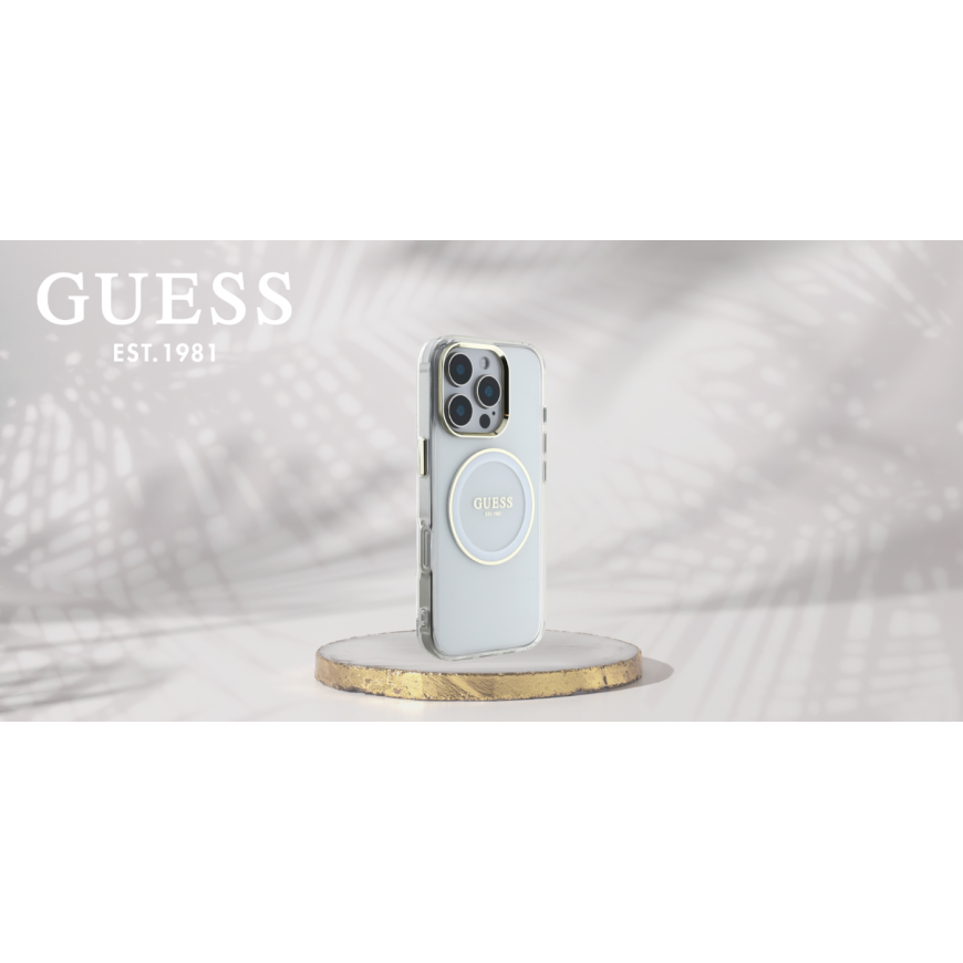 Case Guess IML Metal Colored Circle Classic Logo MagSafe fo