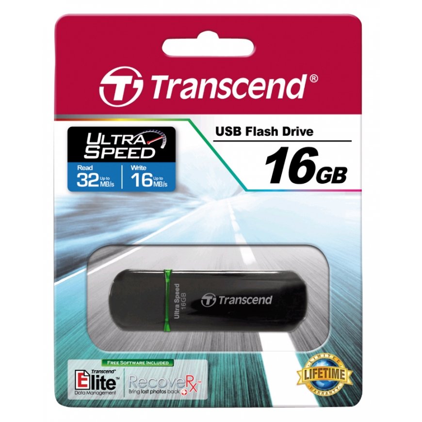 Transcend JetFlash 600 USB-välkmälu 16 GB USB tüüp A 2.0 Must – 2