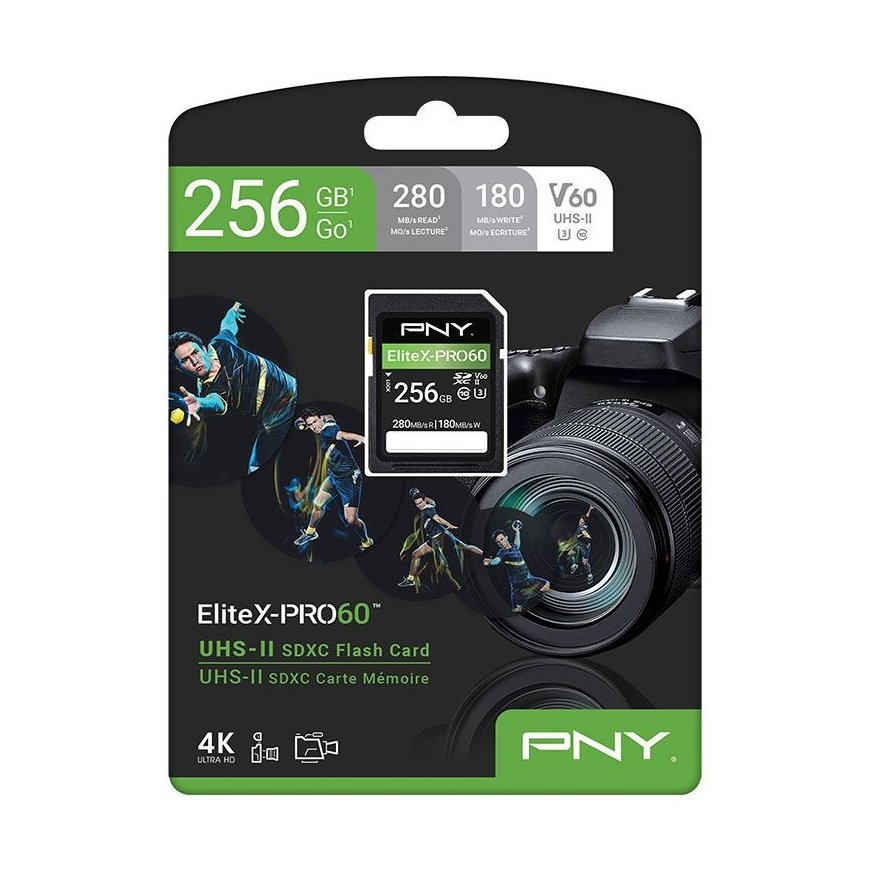 PNY EliteX-PRO60 256 GB SDXC UHS-II Klasės 10 – 4