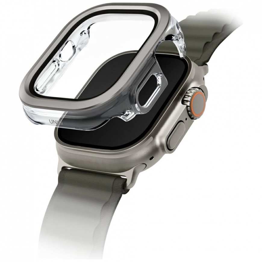 Uniq Voute dėklas su grūdintu stiklu Apple Watch Ultra 49 mm - sidabrinis – 2