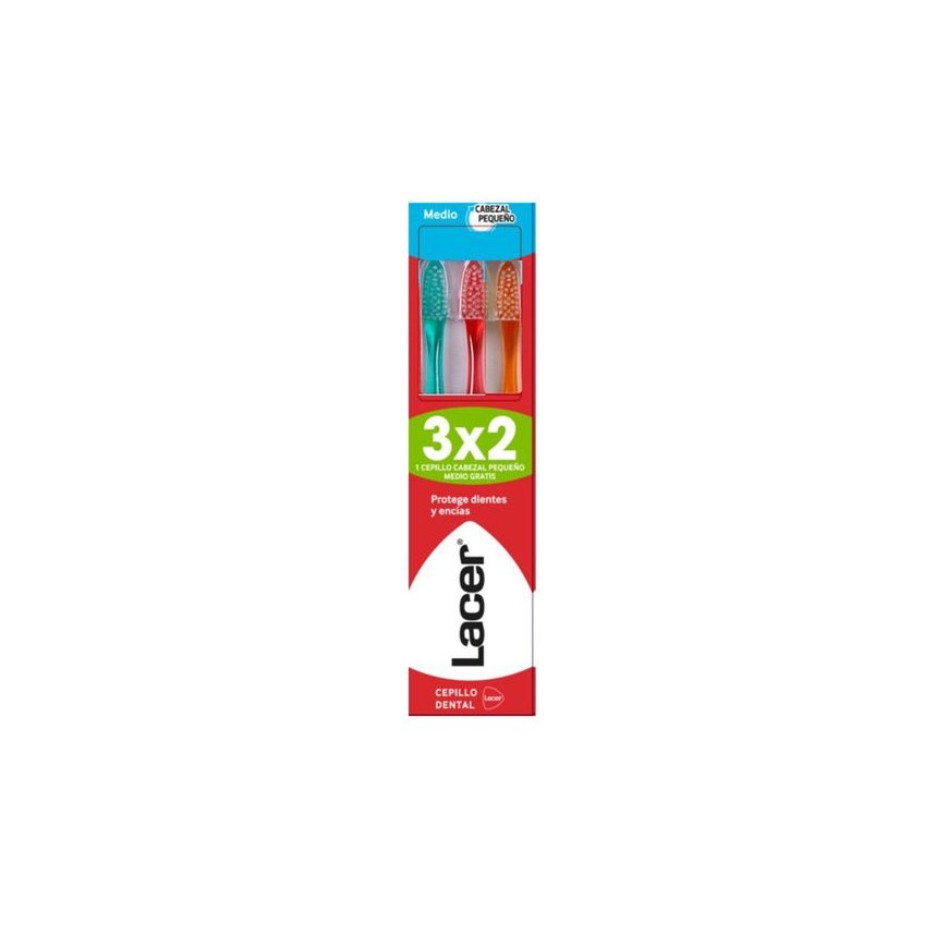 Lacer TOOTHBRUSH small medium head pack of 3 units