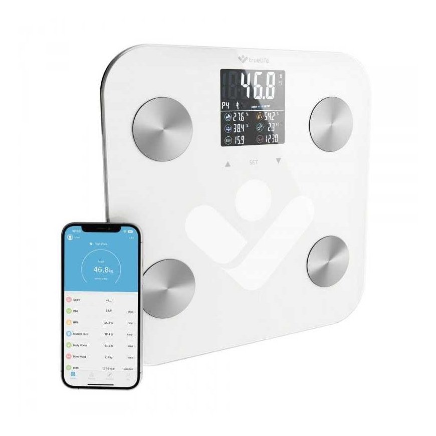 TrueLife FitShape S6 BT Scale – Bioelectrical Impedance Bluetooth Scale – White