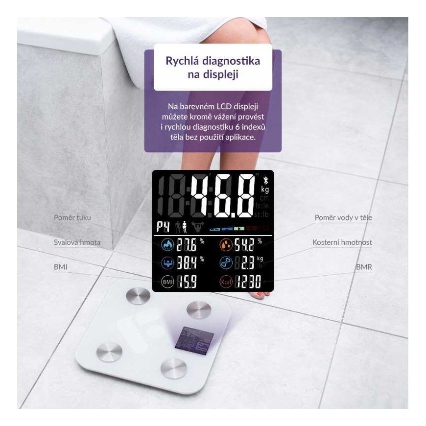 TrueLife FitShape S6 BT Scale – Bioelectrical Impedance Bluetooth Scale – White – 2