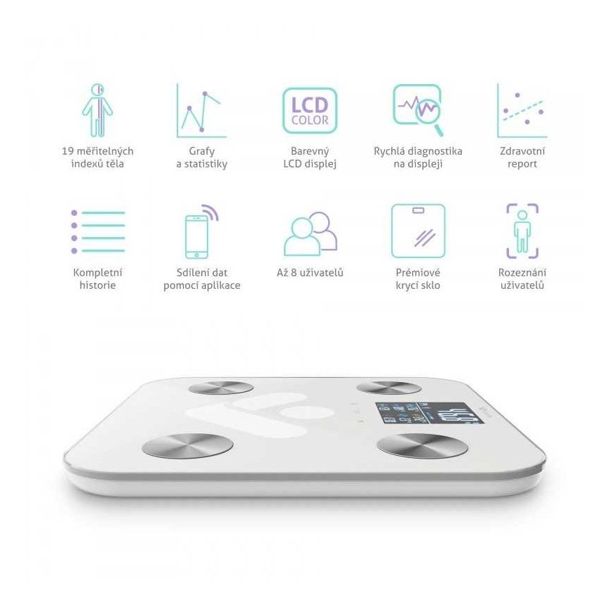 TrueLife FitShape S6 BT Scale – Bioelectrical Impedance Bluetooth Scale – White – 3