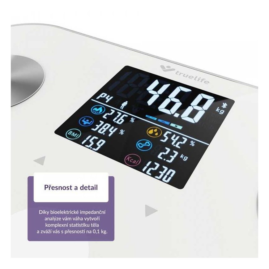 TrueLife FitShape S6 BT Scale – Bioelectrical Impedance Bluetooth Scale – White – 5