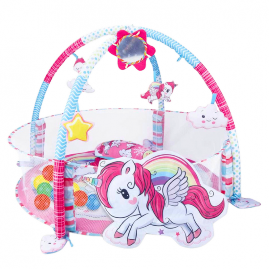 Lean Toys Baby Play Mat Ball Pool 3in1 Unicorn Pink – 3