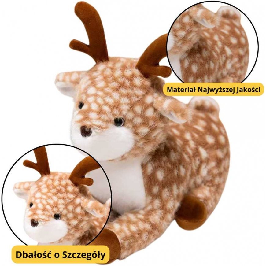 Lean Toys Plush Mascot Toy, Soft, Spotted Deer, 23 cm – 2