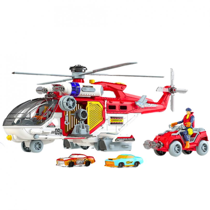 Lean Toys Rescue Helicopter Multifunctional Accessories Set Lights Sounds – 3