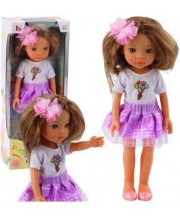 Lean Toys Doll with purple skirt, 32 cm