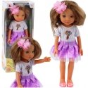 Lean Toys -nukke violetilla hameella, 32 cm Lean Toys -nukke violetilla hameella, 32 cm