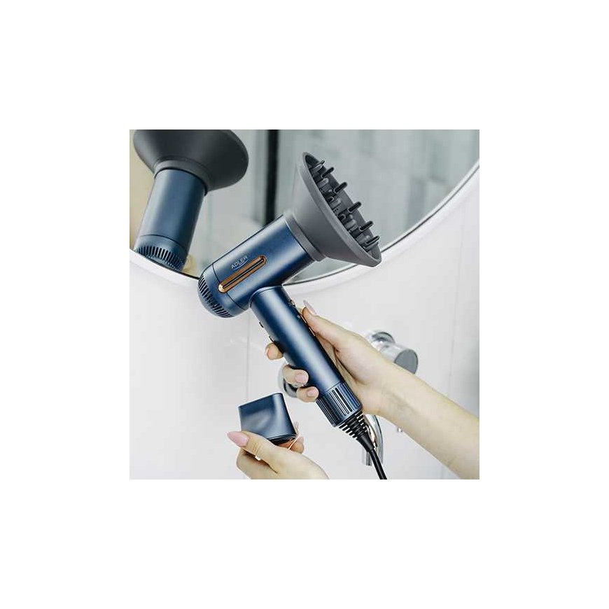 Adler Hair Dryer | AD 2271 SUPERSPEED | 1500 W | Number of temperature settings 6 | Ionic function | Diffuser nozzle | Blue – 4