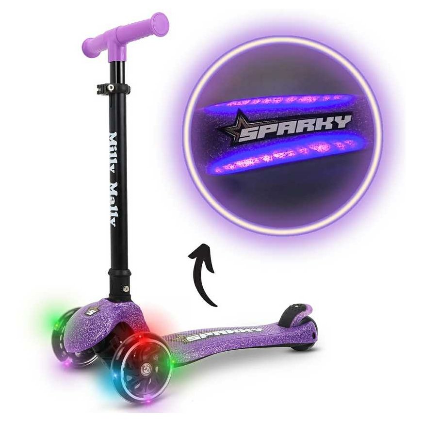 Milly Mally scooter, purple, with sparkings