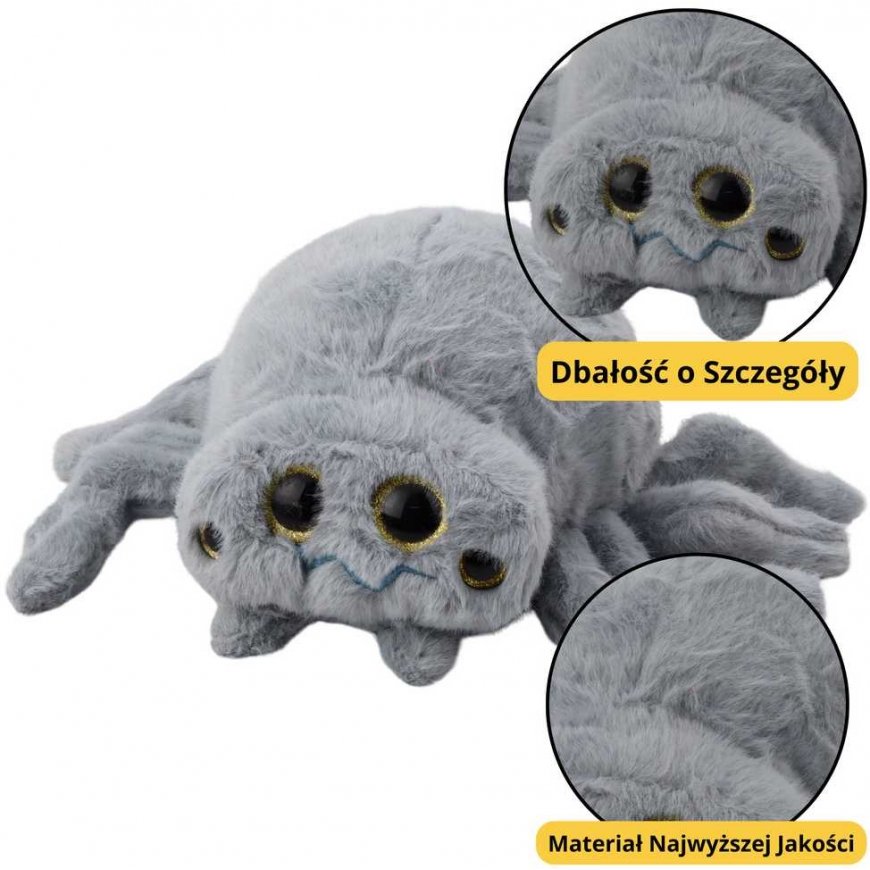 Lean Toys Plush Mascot Insect Spider Gray 30cm – 2