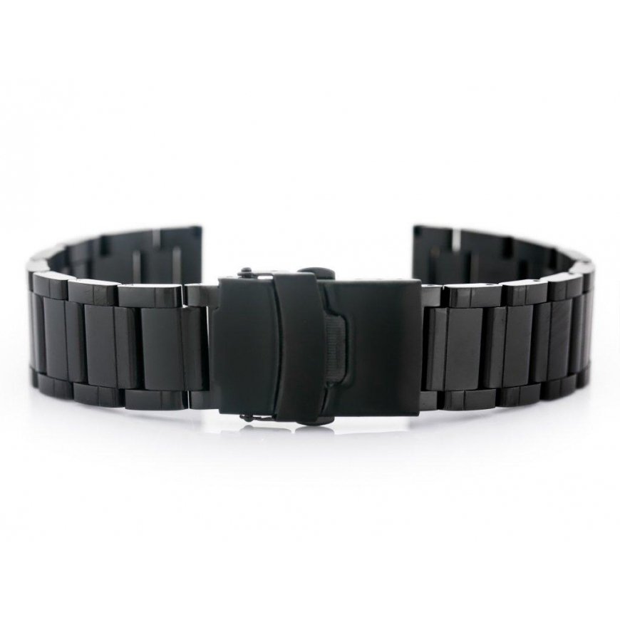 Pacific Model 10 solid bracelet - juodas 18mm