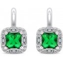Brilio Silver Brilio Silver Interesting silver earrings with emeralds EA399WG Brilio Silver Brilio Silver Interesting silver earrings with emeralds EA399WG