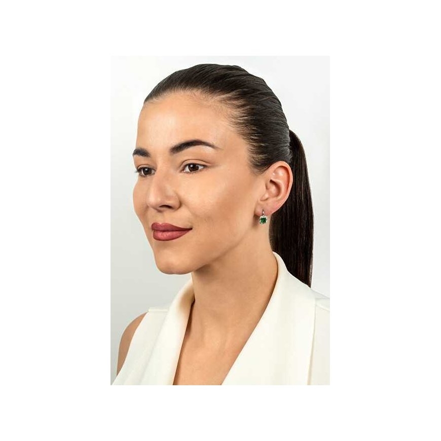 Brilio Silver Brilio Silver Interesting silver earrings with emeralds EA399WG – 4