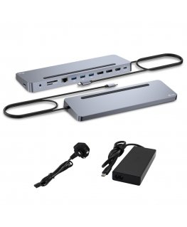 i-tec C31FLAT2PDPRO100W sülearvuti dokk ja pordireplikaator Juhtmega ühendatud USB 3.2 Gen 1 (3.1 Gen 1) Type-C Hõbe
