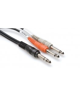 Hosa Technology TRS/2 x TS audio kabelis 3 m 2 x 6.35mm TS Melns