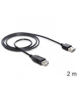 DeLOCK EASY-USB 2.0-A - USB 2.0-A, 2m USB кабель USB A Черный